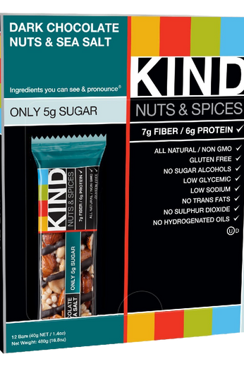 KIND Nuts & Spices, Dark Chocolate Nuts & Sea Salt